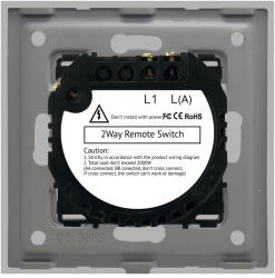 Luxion Intrerupator Simplu Cap Scara cu Touch din Sticla si Rama de Aluminiu LUXION RF433 Gri (LX-MT-R102A-GY)