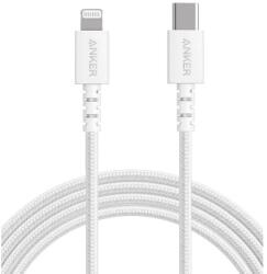 Anker Cablu de date Anker PowerLine Select+, USB-C male - Lightning, 0.9m, White (A8617G21)