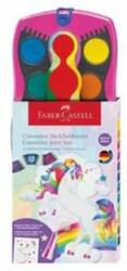 Faber-Castell Faber-Castell: Set de 12 acuarele cu autocolante unicorn și sclipici curcubeu (125002)