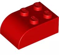LEGO® 6215c5 - LEGO piros kocka 2 x 3 méretű íves tetővel (6215c5)
