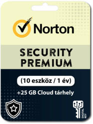 Symantec Security Premium + 25 GB Cloud tárhely (10 eszköz / 1 év) (CG-NORTP25)