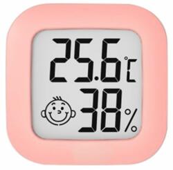 Somogyi Elektronic mini hőmérő páratartalom-mérővel, rózsaszínű