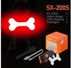 Spyral SX-200S Creativ csont alakú hátsó lámpa 24db LED, 20 lumen, USB-ről tölthető, fekete