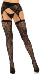 Leg Avenue Lace Thigh Highs & Garterbelt 1608 Black