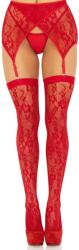 Leg Avenue Lace Thigh Highs & Garterbelt 1608 Red