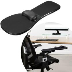 ProCart Suport ergonomic pentru mana cu mousepad gel, fixare scaun sau birou, 180 grade, negru (CDLZ-1102)