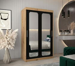  Veneti DONICELA 2 tükrös szekrény - 120 cm, artisan / fekete