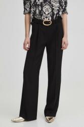 Medicine pantaloni femei, culoarea negru, lat, high waist ZPYH-SPD500_99X