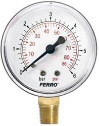 Ferro nyomásmérő alsós, 6, 0 bar, 63mm M6306R (M6306R)
