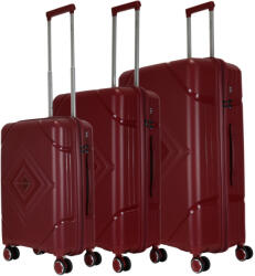 Benzi Matrix bordó 4 kerekű 3 részes bőrönd szett (BZ5752-szett-bordo)