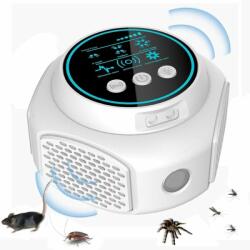 Ultrahangos rovar és rágcsáló riasztó, kerek 360°-os, 300m2, fehér