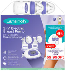 Lansinoh 2 az 1-ben elektromos dupla mellszívó + 2 db 160 ml cumisüveg szett - babycenter-siofok