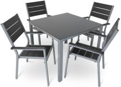 Rauman Fargo 2 kerti asztalkészlet, négyzet - 4 üléses, fekete / szürke