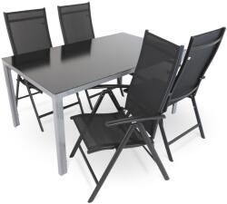 Rauman Alvero 2 kerti asztalkészlet, téglalap - 4 üléses, fekete