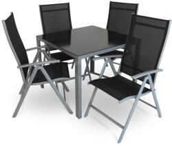Rauman Alvero 2 kerti asztalkészlet, négyzet - 4 üléses, fekete / szürke