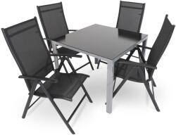 Rauman Alvero 2 kerti asztalkészlet, négyzet - 4 üléses, fekete