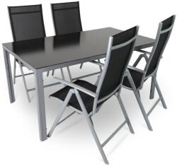 Rauman Alvero 2 kerti asztalkészlet, téglalap - 4 üléses, fekete / szürke