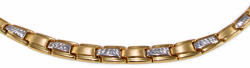 Ékszershop Vésett és matt bicolor stiftes arany nyakék (1257025)