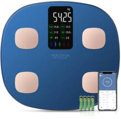 Healthfun Személyi mérleg, 15 testadattal, beleértve a pulzusszámot - kék (B0CSVZF6C8)