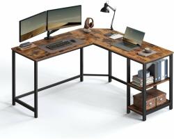 VASAGLE L-alakú számítógépasztal, sarokasztal, rusztikus barna