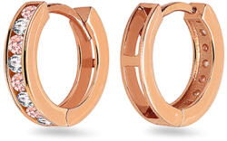 Heratis Forever Rosé arany karika fülbevaló átlátszó és rózsaszín cirkóniákkal 1 cm IZ16488BR