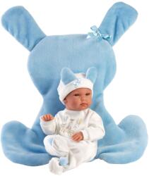 Llorens Llorens: Bimba 35cm-es baba kék nyuszis hálózsákkal (63597L) - jatekshop