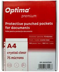 Optima Folie protectie pentru documente A4, 75 microni, 100 folii/cutie, Optima Premium - cristal (OP-503107500)