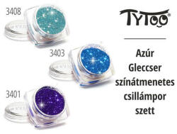 TyToo csillámpor szett - 3x2, 5 ml - azúrkék, tengerkék, zafirkék - Gleccser - 3 darabos (TY-CTPS-0004)