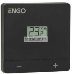  Vezetékes akkumulátoros termosztát, fűtés/hűtés, 5. . . 35°C, IP30 (fekete) (EASYBATB)