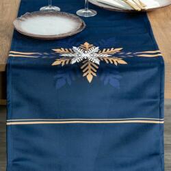 Eurofirany Carol bársonyos tapintású karácsonyi asztali futó Kék 40x140 cm