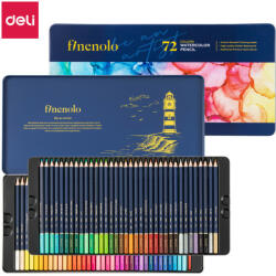 Deli 14- Színes ceruza akvarell Deli Finenolo fém dobozos, 72-es - DEC-129-72