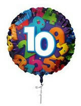  Szám, Számos lufi 18" 45cm - 10-es lufi, 406010 (LUFI886889)
