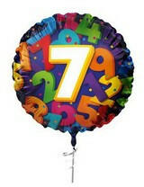  Szám, Számos fólia lufi 18" 45cm - 7-es lufi, 406007 (LUFI773203)