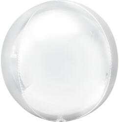 Egyszínű fólia gömb lufi 16" 40cm Fehér Orbz, (LUFI538110)