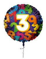  Szám, Számos lufi 18" 45cm - 3-as lufi, 406003 (LUFI549785)