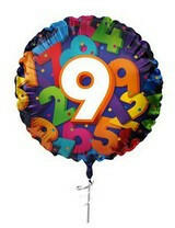  Szám, Számos lufi 18" 45cm - 9-es lufi, 406009 (LUFI473078)