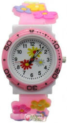 Gyerek óra: Virág - pink - 32 mm