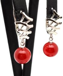 R. M. ékszer Fülbevaló golyó karneol hullám záras 10mm (088419)