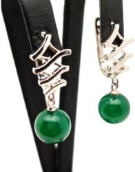 R. M. ékszer Fülbevaló golyó szinezett zöld hullám záras 10mm (088409)