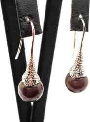 R. M. ékszer Fülbevaló golyó jásp mookait mintás kürt lógó 10-10, 5mm (087275)