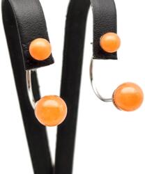 R. M. ékszer Fülbevaló golyó barack aventurin dupla 6-9mm (087865)