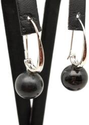 R. M. ékszer Fülbevaló golyó labradorit íves lógós 12-13mm (087633)