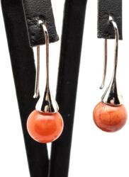 R. M. ékszer Fülbevaló golyó achát tűz kürt lógós 10-10, 5mm (087200)