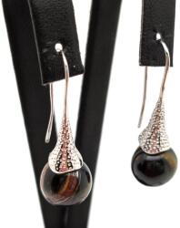 R. M. ékszer Fülbevaló golyó sólyomszem mintás kürt 10mm (087885)