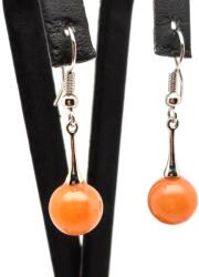 R. M. ékszer Fülbevaló golyó barack aventurin kis pálca lóg 10-11mm (087872)