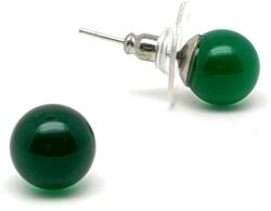 R. M. ékszer Ásvány fülbevalók Fülbevaló golyó szinezett zöld achát 6-6, 5mm (087382)