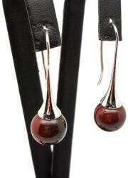 R. M. ékszer Fülbevaló golyó sardonyx kürt lógós 10-11mm (087964)
