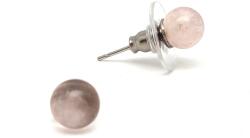 R. M. ékszer Fülbevaló golyó rózsakvarc 7mm (088178)