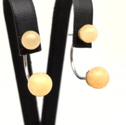 R. M. ékszer Fülbevaló golyó kalcit narancs dupla 6, 5-8, 5mm (087155)