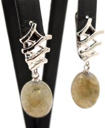 R. M. ékszer Fülbevaló ovális labradorit hullám záras 12x18mm (088369)